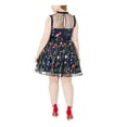 thumbnail image 2 of CITY STUDIO Womens Navy Sleeveless Fit + Flare Party Dress Juniors 14W Plus, 2 of 4