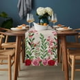 thumbnail image 2 of Valentine's Day Table Runner - 70 Inch Long, Kitchen Dining Table Runner Dresser Scarves, Pink Red Roses Love Heart Eucalyptus Burlap Farmhouse Decor for Coffee Tables Wedding Party Banquet, 2 of 8
