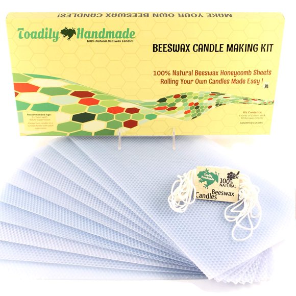 Kit para hacer velas Toadily Handmade Beeswax, 10 hojas, azul claro