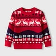 thumbnail image 3 of GYRATEDREAM Toddler Girls Boys Christmas Knit Sweater Baby Xmas Crewneck Snowflake Reindeer Print Pullover Sweatshirt Knitwear Tops Kids Warm Fall Winter Clothes Red for 3-7Y, 3 of 6