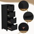 thumbnail image 3 of TYUIOP Bathroom Floor Cabinet, Wooden Side Storage Organizer, 4 Drawers Free-Standing Cabinet for Bathroom/Hallway/Living Room, Black, 3 of 10