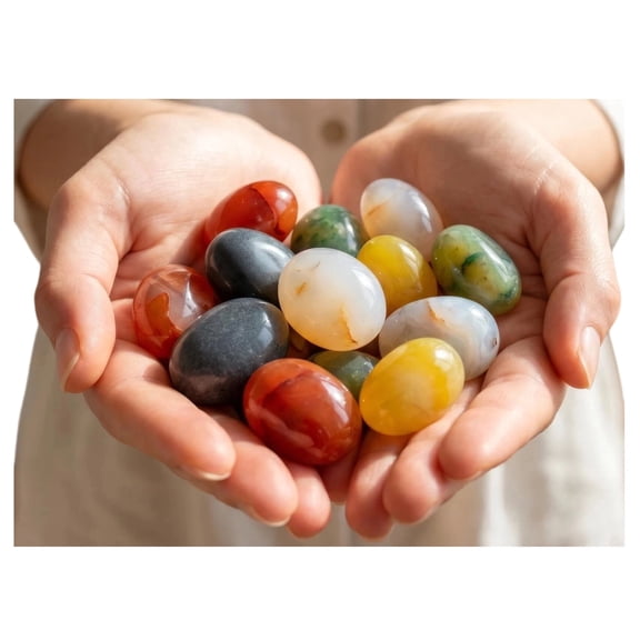 Xingtaoda Natural Garden Stones Colorful Polished Agate Pebbles 1.18 to 1.97 Inches 250g Per Bag For Fish Tank Aquarium Vase Filling Home Decor