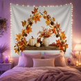thumbnail image 2 of Maple Leaf Arch with Lights and Pinecones on a Weathered Shelf, Cozy Rustic Autumn Decor for Nature Lovers, Harvest Wall Art, Thanksgiving Gift, Tapestry Wall Hanging for Living Room and Bedroom, 2 of 7