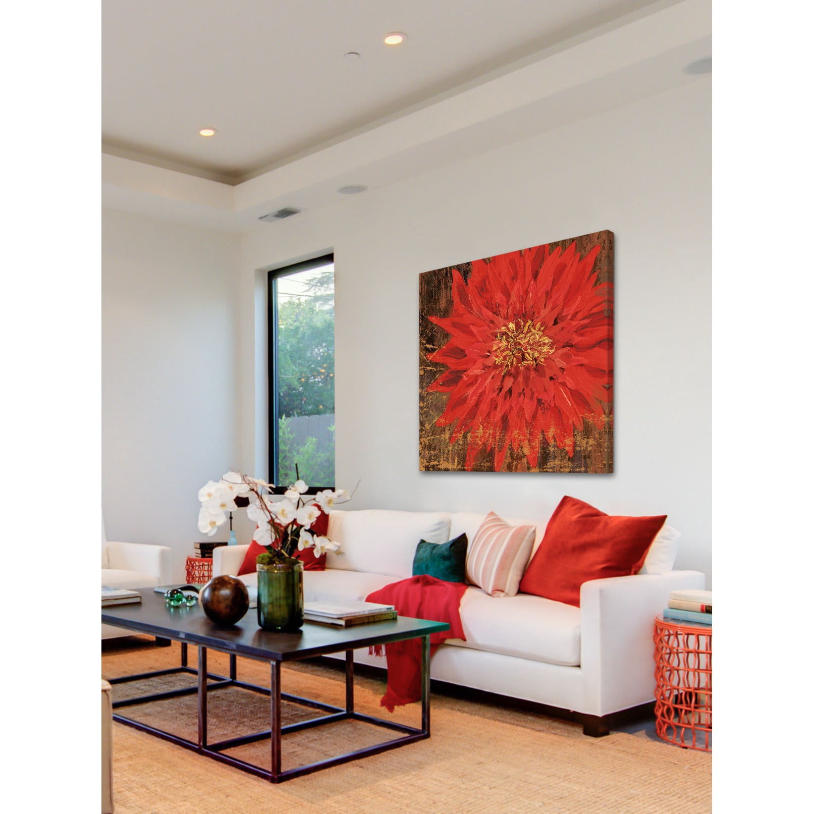Marmont Hill "Floral Frenzy Red III" Painting Print on Canvas
