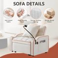 thumbnail image 5 of Aukfa Convertible Sleeper Chair Bed with USB Port, Cup Holder and Swivel Phone Holder, Pull Out Sofa Chair for Living Room/Bedroom/Small Space, Beige, 5 of 8