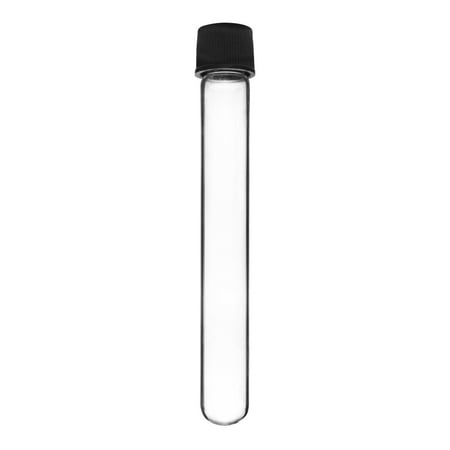 10ml Glass Test Tube Test Tube, 10ml - Plain with Bakelite Screw Cap & Rubber Liner - Borosilicate Glass - Eisco Labs ()
