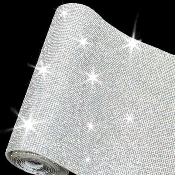 121500 Pcs Bling Bling Rhinestone Sheet 59 x 7.87 Inch Self Adhesive Glitter Crystal Diamond  Wrap DIY Vinyl Gem Stickers for Home Craft Arts Decoration Car Event (Silver)$$Art & Craft