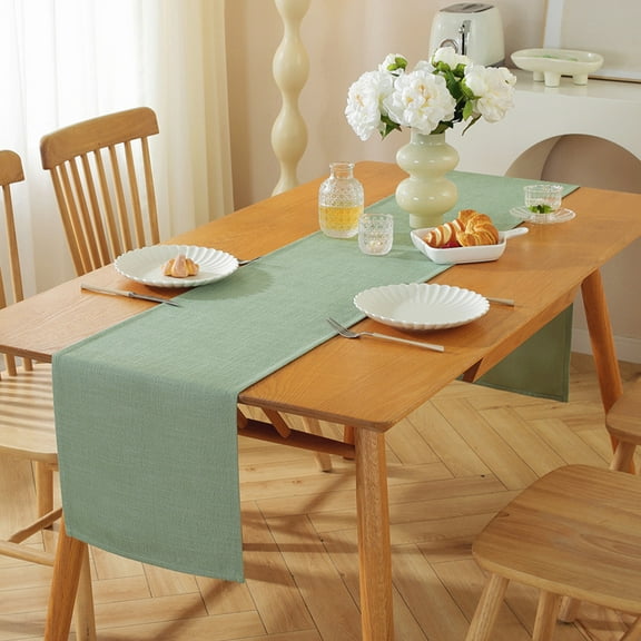 Woven Linen Table Flag Decoration - 33X183Cm Extra Long Festive Tablecloth for Christmas, Thanksgiving, and Home Banquet Decor