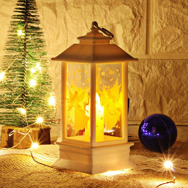 Christmas Santa Claus Snowman Castle Lamp Light Fairy Hanging Lantern Ornament 