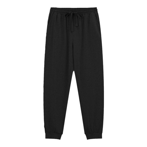 EA'S SECRET 100% Cotton Men's Pajama Pants Lightweight Lounge Soft Sleep Pants for Men Sleepwear with Pockets Jogger Sleep Comfy Pj Pant(Black,L)