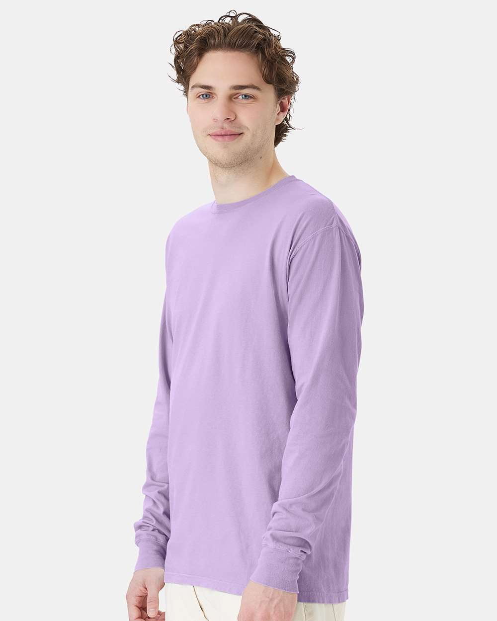 ★andar★ Claude Men's Essential Long Sleeve Hanes Mens ComfortWash Garment Dyed Long Sleeve Tee, XL
