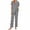 Gray, variant on Women's 2 Piece Cotton Pajama Set Short Sleeve Sleepwear Top Pants Print Nightwear Set S-2XL