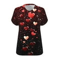 thumbnail image 5 of Aobny T-Shirts for Women Valentine Love Heart Tops V-Neck Pullover Red Short Sleeve Spring Blouses,XXL, 5 of 5