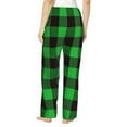thumbnail image 3 of Fotbe Buffalo Plaid Green Black Women's Pajama Pants,Sleepwear Pants,Pj Bottoms Drawstring And Pockets-X-Large, 3 of 9
