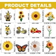 thumbnail image 2 of 12 Packs Sunflower Iron on Patches Set, Yellow Summer Theme Embroidered Appliques Patches Cute Dwarf Butterfly Bee Daisy Flower Designs Embroidered Repair Patches for Clothing Custom Funny Appliques, 2 of 7