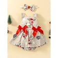 thumbnail image 2 of Bagilaanoe Newborn Baby Girl Christmas Rompers Dress Deer Print Sleeveless Bodysuit + Headband 6M 12M 18M 24M 3T One Piece Jumpsuit, 2 of 9