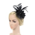 thumbnail image 2 of yunLXY Hat Black Women Fashion Wedding Mesh Hat Fascinator Penny Ribbonsnd Feathers Party One Size, 2 of 2