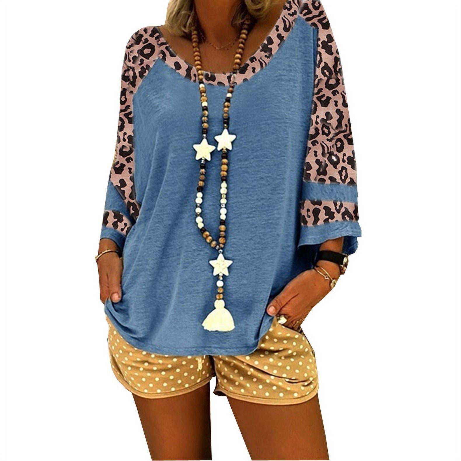 Women's Leopard Print Short Sleeve T-shirt Tops
