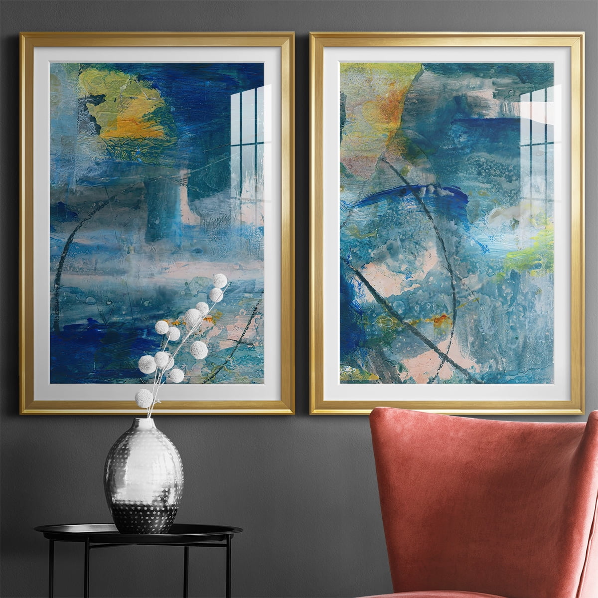 Wexford Home Spring Winds I Premium Framed Print, 26.5" x 36.5" - Ready to Hang, Gold (Set of 2)