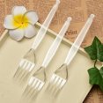 thumbnail image 6 of Disposable Clear Plastic Cutlery Disposable Utensils Heavyweight 100 Count Transparent Fork Set Tableware Home Decor, 6 of 7