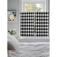 thumbnail image 4 of Tier Curtains 45 Inches Long, Black White Plaid Window Treatment Curtain Drapes, Gradient Geometric Buffalo Checkered Small Curtain Drapes for Bathroom Laundry Room, 27.5"x45", 2 Panels, 4 of 7