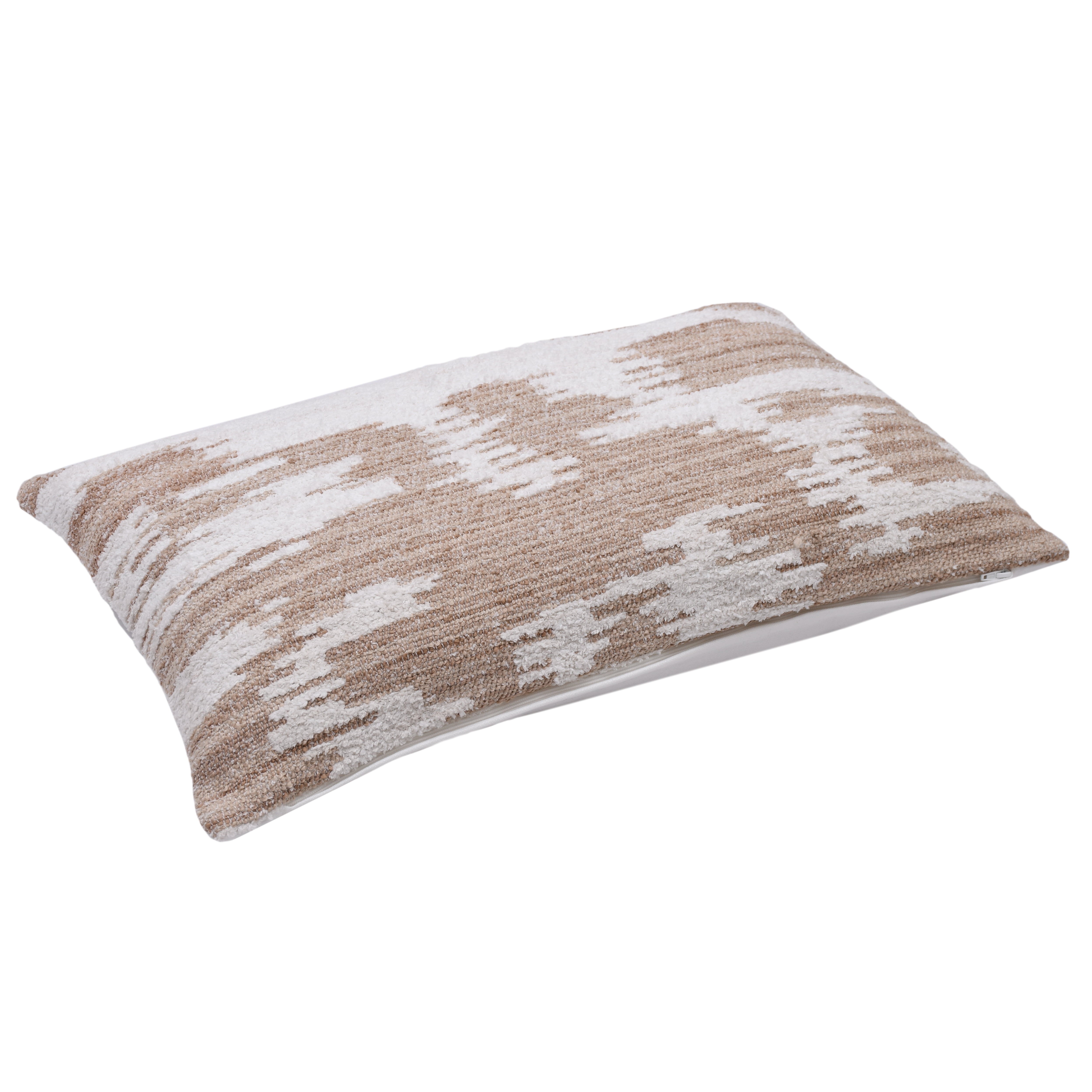 Better Homes & Gardens 14" x 24" Arrin Abstract Ikat Lumbar Throw Pillow Cover, Brown Wool