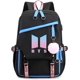 thumbnail image 1 of Mochila Kpop BTS HAPPY ME con cable de audio USB puerto de carga azul marino, 1 of 8