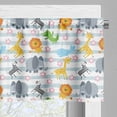 thumbnail image 3 of Ambesonne Savannah Valance Pack of 2, Friendly Zoo Characters, 54"X18", Multicolor, 3 of 5