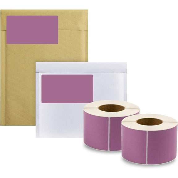 Grape Purple Thermal Transfer Labels, 3 in Core Perforated, 4000 Count, 4 x 6 in