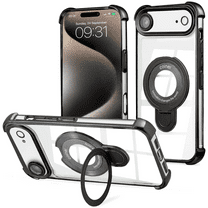 Entronix [Magnetic] Case Compatible with iPhone 17 Air - [Clear Back] Luxury Glossy Gripstand