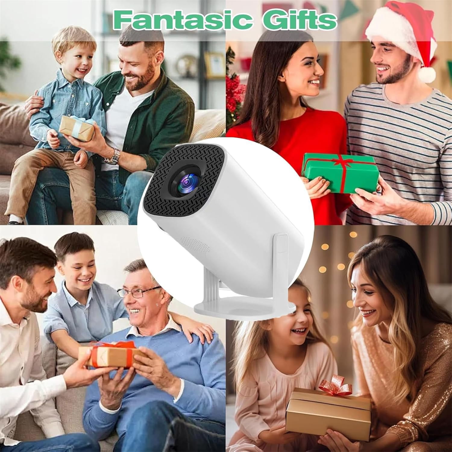 Uberwith Projector, Arcade Vision Retro Projector, Console Projector with Retro Games, Retro Console Projector, Smart Projector with Built in Apps for Indoor and Outdoor (Style B)