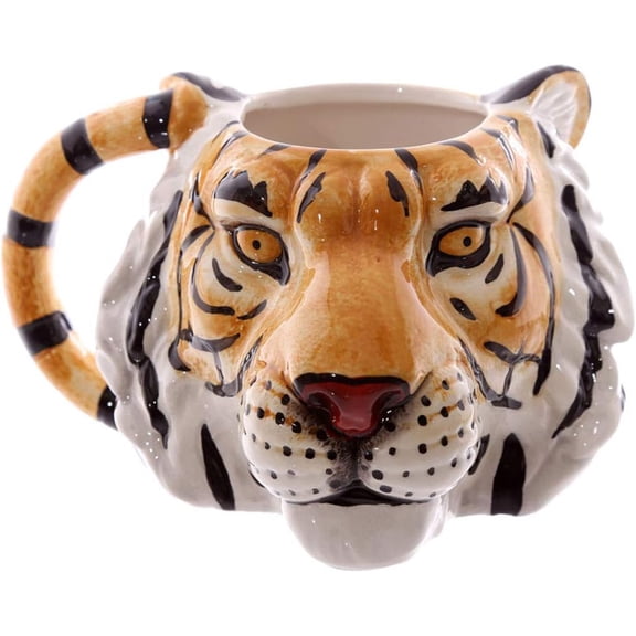 Creative Funny Coffee Mugs,18 oz 3D Tiger Head Ceramic Mug