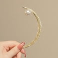 thumbnail image 3 of Fvsianol Hair Stick Faux Pearl Hair Fork Women Hair Fork Ancient Style Faux Pearl Decor Non slip Hair Ornament Alloy Moon Shaped Hair Jewelry, 3 of 8