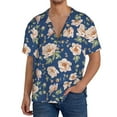 thumbnail image 3 of Xecao offers the Flower for Men's Casual Short-sleeved Shirt, a button-up collared shirt with a pocket, perfect for beach vacations and yacht travel in the XX-Large size., 3 of 7