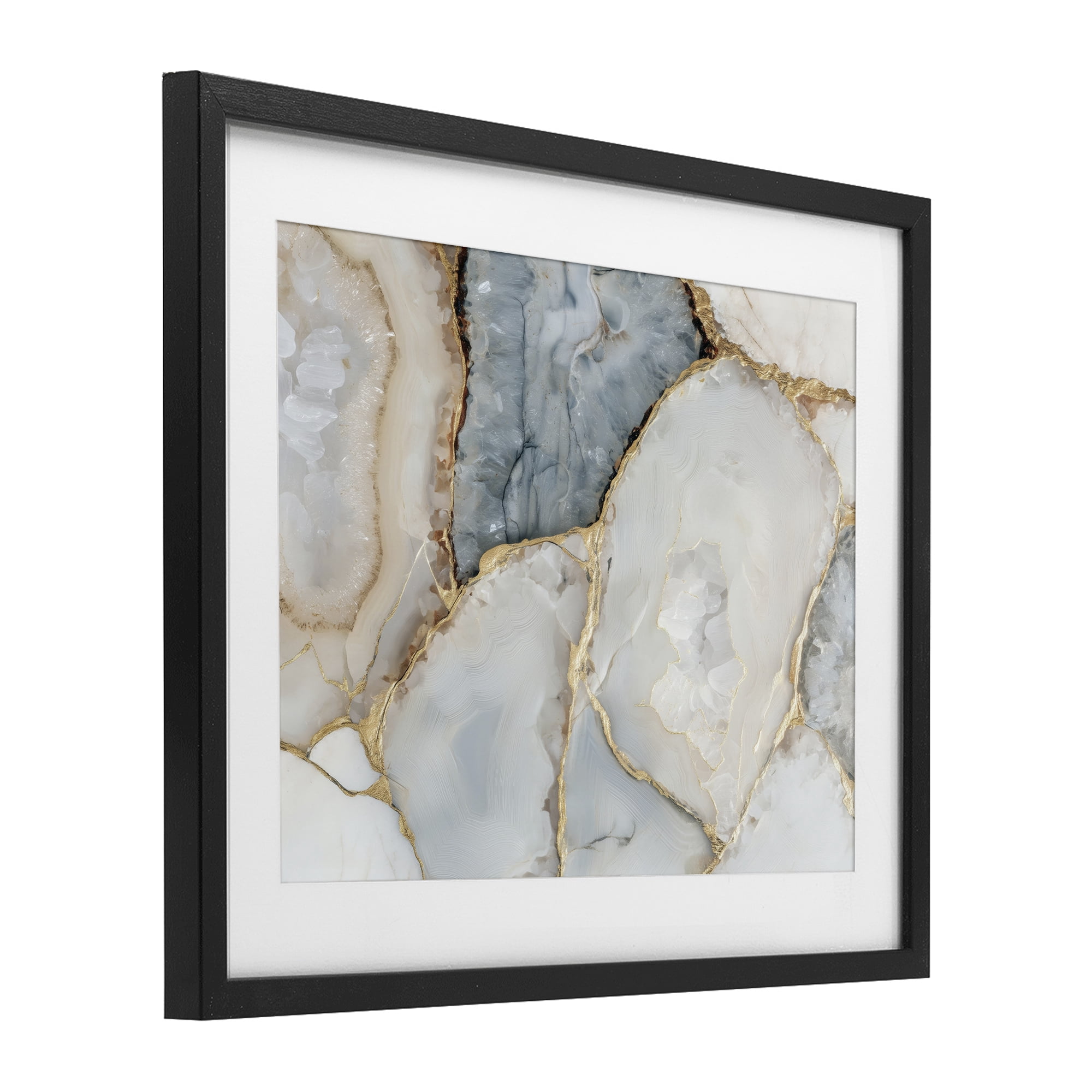 Stupell Industries Golden Vein Quartz Black Framed Print Under Glass, design by Svetlana Aleynikova