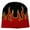 Black / Gold & Red Fire, variant on Couver Flame Fire Design Cuffless Beanie Hat Ski Beanie Hat - Black / Gold & Red Fire