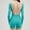 Lake blue-green, variant on ORVELLUNE Women's Long Sleeve Yoga Romper, Deep U-Back Fitted Athletic Workout One-Piece Shorts