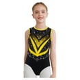 thumbnail image 4 of Sholeno Kids Girls Sparkly Gymnastics Leotard Sleeveless Crisscross Back Ballet Dance Bodysuit Shiny Activewear Gold 14, 4 of 6