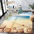 thumbnail image 6 of SAFAVIEH Barbados Sea Shells Outdoor Area Rug, Gold/Blue, 5'3" x 5'3" Square, 6 of 6