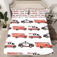 thumbnail image 2 of Homewish Car Theme Full Size Sheets 4-Piece for Children Kids Teens,Fire Truck Breathable Bed Sheets,Cartoon Car Lightweight Sheet Sets,Microfiber Bedroom Decor, 2 of 7