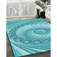 thumbnail image 3 of Ahgly Company Machine Washable Indoor Rectangle Transitional Dark Turquoise Green Area Rugs, 6' x 9', 3 of 7