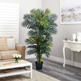 thumbnail image 3 of Nearly Natural 6.5Ft (78″) Golden Cane Artificial Palm Tree – Lifelike Indoor Silk Palm With 3 Textured Trunks, 333 Flexible Fronds, Nursery Planter, No-Water Maintenance, 3 of 6