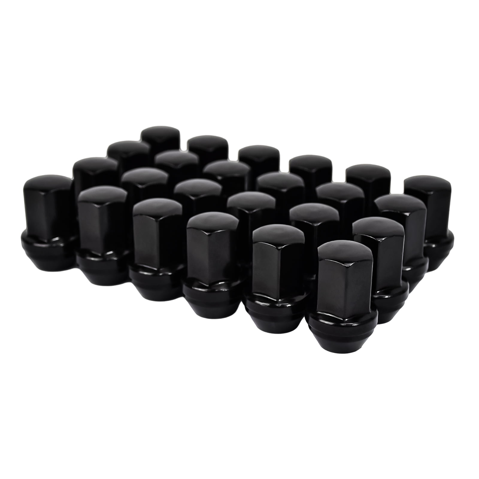 Hex Autoparts (24Pcs) 14x1.5 Black Lug Nuts for Chevrolet Silverado Tahoe Suburban Colorado C2500