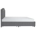 thumbnail image 3 of Modern Velvet 78" King Platform Bed with Storage Drawers in Blue, 3 of 7