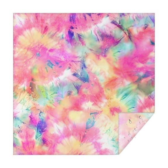 Colorful Tie Dye Pattern Square Tablecloth,Waterproof Square Table Cover,Wipeable Spillproof Washable Table Cover for Home Kitchen Party Decor 42"X42"(107x107cm)