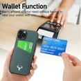 thumbnail image 2 of Dteck Slim Case for iPhone 13 Pro Max with Credit Card Holder, Luxury PU Leather Protective Cover with Camera Lens Protector, Green, 2 of 7