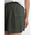 thumbnail image 5 of Time and Tru Women's Double Cloth Cargo Shorts, Sizes XS-XXXL, 5 of 6