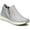 Paloma Grey, variant on Womens Beige Mixed Media Goring 1/2" Platform Water Repellent Cushioned Removable Insole Guinevere Round Toe Wedge Zip-Up Sneakers Shoes 6 W