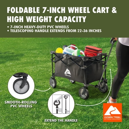 OZARK TRAIL MULTI-PURPOSE BIG BUCKET CART, BLACK WAGON
