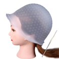 thumbnail image 1 of Reusable Silicone Dye Hat Cap for Hair Color Highlighting Hairdressing with Needle, 1 of 5